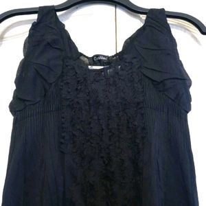 Cotélac Sleeveless Black Midi Dress S-M